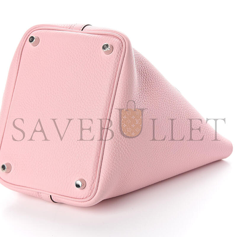 HERMÈS TAURILLON CLEMENCE PICOTIN LOCK 18 PM ROSE SAKURA H056289CK3Q (18*18*13cm)